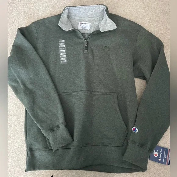 Mens Champion Half zip Pullover Sweatshirt NWT - Picture 1 of 4